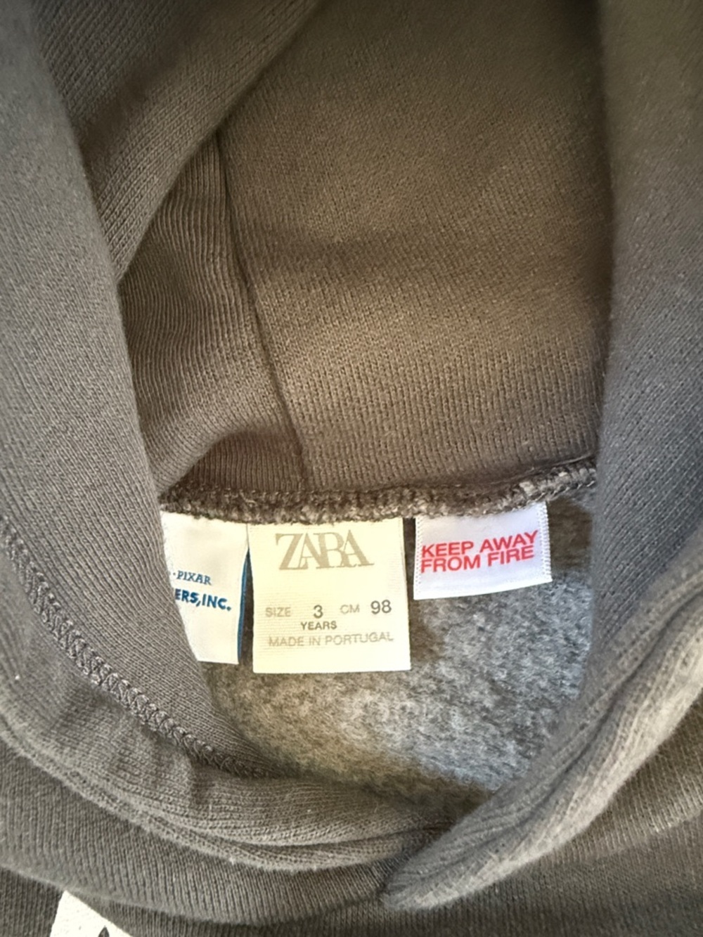 Zara Disney Pixar Monsters Inc. Kids Hoodie Size 3 Years - Picture 3 of 4